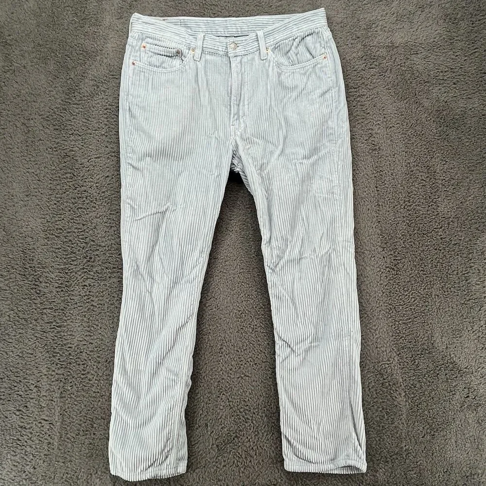 Levi's 514 Men's Corduroy Pants 36W 32L Light‎ Blue Straight Leg Retro Chunky